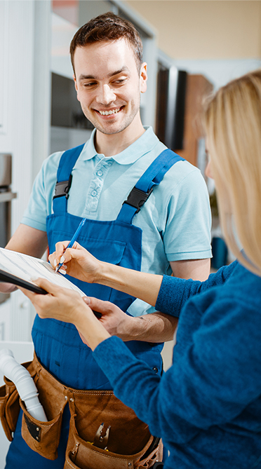 Plumber with tools